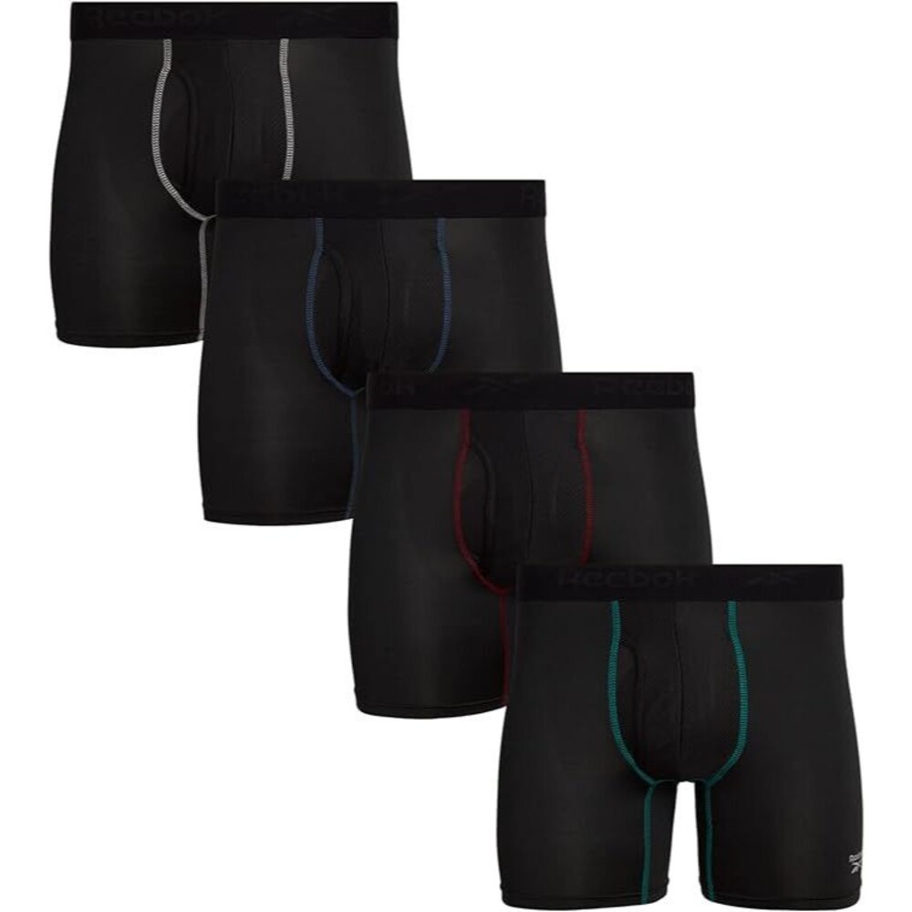 Reebok Men's Boxer Briefs - 4‎ Pack Soft Performance Boxers, Small